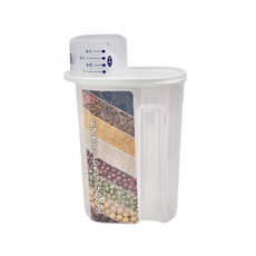 多用途 稻米 五穀雜糧儲存罐 2.5L 聚丙烯材質, 透明色 + 白色, 1個
