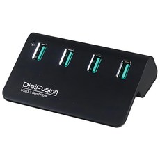 DigiFusion 伽利略 集線器 USB3.2 Gen2 4埠集線器 鋁合金 Hub, 10Gbps, 支援Win Mac Linux, 黑色, 1個