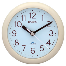 BARSO 防水浴室鐘 靜音機芯 台灣製造, 米色