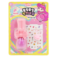 i'm pinky bling bling 兒童指甲油套裝組, 安全無毒 輕鬆上色 可撕下去除 附貼紙, 亮粉紅, 1組