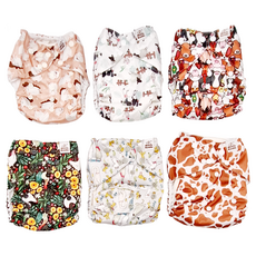 Mama Koala 嬰幼童成長型口袋式布尿布3.0 Set 6, 3.6-18公斤, 田園之春, 1組