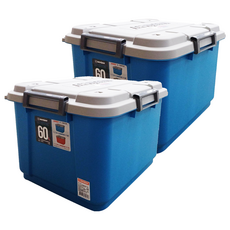 KEYWAY 聯府 海力士滑輪掀蓋整理箱 60L, 藍色, 2個