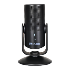 CAROL 佳樂 直播錄音用桌上型智慧觸控麥克風, 黑色, USB-100C