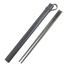 CAPTAIN STAG 鹿牌 鈦製筷子 附19x252x14mm收納盒, 附盒子的筷子組, 黑色, 1雙