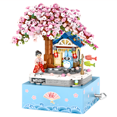LoZ 櫻花音樂盒積木 LOZ1221 145 x 165mm 806個, 櫻花音樂盒, 1盒