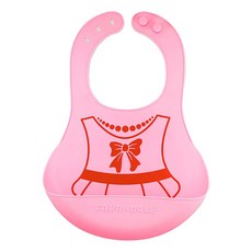 FARANDOLE 法紅荳 嬰幼兒安全無毒矽膠圍兜, 粉色, 1件, 1件