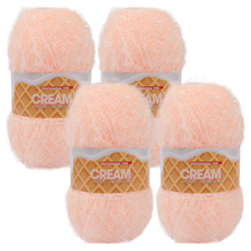 brandyarn 奶油系列菜瓜布編織線 80克 聚酯纖維 100%, 1號 淺桃粉色, 4捲