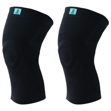 Greaten 極騰 3D導流編織機能護膝 高彈性吸震墊片 防護關節撞擊 高包覆性 吸濕排汗 散熱佳 S/M/L/XL, 黑色, 2個