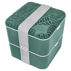 monbento 雙層便當盒 含2個容器（PP） 2個中間蓋（PP） 2個密封圈+2個橡膠塞（矽膠） 2條鬆緊帶（彈性纖維） 1個食物杯（PP）, 楓丹白露森林, 1個