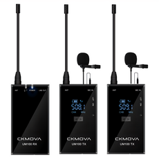 CKMOVA UM100 Kit2一對二無線麥克風 適用於手機、相機、錄音筆及電腦 無線收音 輕巧便攜, 1組