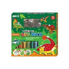 AMOS 阿摩司 主題模型版 DIY玻璃彩繪膠組 10色, 侏儸恐龍, 1盒