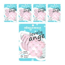 lovely ange 薄型鳥嘴型口罩 幼兒用 V1迷你款 1-3歲適用, 5包, 10片, 兔子 粉色