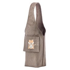 YCCT 飲料提袋包覆款, 棉質帆布, 附有掛環及身邊帶, 暗岩灰老虎, 1個