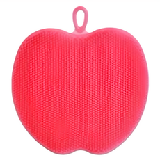 MODU'I BLUEMAMA 鉑金矽膠蔬果餐具多功能刷 蘋果造型 - 耐熱-40°C~250°C, 桃紅色, 1個