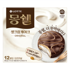 LOTTE 樂天 Moncher 奶油夾心巧克力派 原味, 408g, 1盒