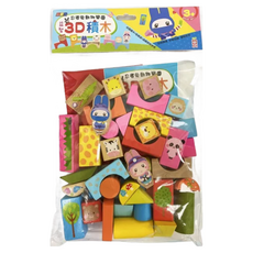 幼福文化 忍者兔動物樂園 益智3D積木, 1組