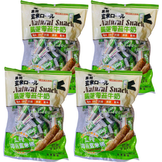 黑熊 五糧海苔玄米捲 嚴選海苔牛奶 糙米 小麥胚芽 芝麻 燕麥 紫米 奶素非油炸品, 400g, 4袋