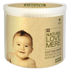 NATURE LOVE MERE 新生兒棉花棒, 600支, 1盒