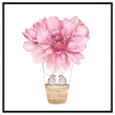 菠蘿選畫所 掛畫 幸福起飛 牡丹 APLS4436B, 40 x 40cm, 黑色框 - 居家裝飾藝術品, 黑色