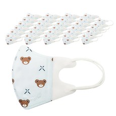 lovely ange 3D立體口罩 幼兒用 C8迷你款 1~3歲, 1包, 30片, 熊 藍色
