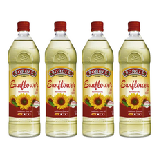 BORGES 西班牙原裝進口100%純葵花油 1L (葵花籽油、健康食用油), 4瓶