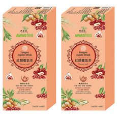 阿華師 紅顏養氣茶,三角立體茶包, 真材實料清楚可見, 紅棗枸杞桂圓花旗蔘粉, 養顏美容飲品, 10g, 10入, 2盒