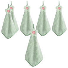 ROYALLIN 蘿林嚴選 超細纖維可掛式擦手巾, 可愛花朵造型, 18*15*5cm, 1個, 6個