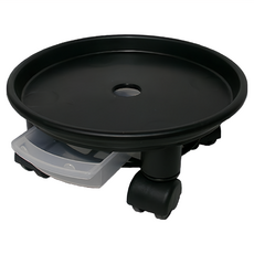 plafarm 移動式圓形花盆底座 黑色, 5號32 x 8cm, 1個