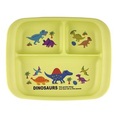 skater 銀離子兒童三格餐盤, 恐龍圖鑑 綠色, 470ml 235 x 186 x 29mm 8個月以上, 1個