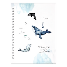 BERG 柏格文具 鯨魚 精裝窄版20孔夾, 白色, 1個