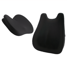 西格傢飾 人體工學護脊腰枕坐墊 竹炭記憶棉內芯 清新透氣 舒適久坐, 黑色