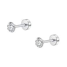 THUNDERS桑德斯 鎖式耳環, 潮有型彩色雙鋯石鑽