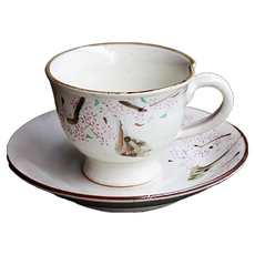 咖啡杯皿 日本製 京櫻 1個, 京櫻 白色