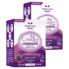 Angel LaLa 天使娜拉 Ex 白藜蘆醇膠原飲, 10包/盒, 日本PO·OG膠原蛋白, 野櫻莓風味, 20ml, 2盒