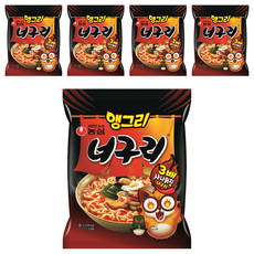NONGSHIM 農心 韓國境內版 浣熊海鮮拉麵3倍辣 121g, 5包