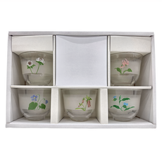 TOYO-SASAKI GLASS 東洋佐佐木 江戶有禪冷茶杯具5件組 附杯墊 玻璃材質, 口徑78 x 65mm 500g 170ml, SC7-250, 1組