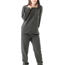 保暖刷毛居家套裝 超值2套組 M 深灰色 1組