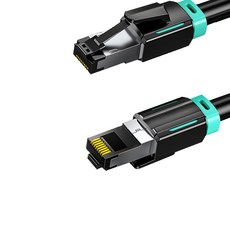 山澤 Cat.8超極速40Gbps傳輸雙屏蔽抗干擾電競工程網路線, 2m, 黑色, 1條