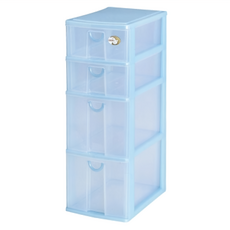 DOLEDO 四層收納架, PP塑膠, 51.5x34.5x71.9cm, 米白色, DIY組裝, 藍色, 1組