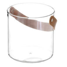 懶角落 皮革提把透明水果籃 香檳冰桶, PET材質, 大小款, 小款, 1個