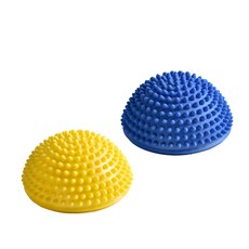 LEADER X 小型波速球2件組 - 輕巧便攜 凸點按摩 舒緩肌肉疲勞, 藍色 + 黃色, 17x9cm