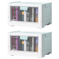 折疊收納箱 單開款 28L PP材質, 40 x 28 x 25cm, 藍色, 2個