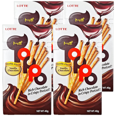 Toppo 夾心餅乾棒 巧克力口味 香脆餅乾 雙重口味 香草巧克力, 40g, 4盒