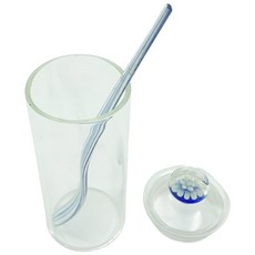 bargogo 花釦茶葉罐 + 勺, 晶瑩剔透玻璃茶具, 藍花, 1個