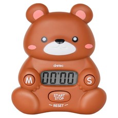 dretec 動物造型計時器 92 x 79 x 26mm 森林棕熊, T-579BR, 1個