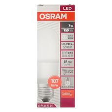 OSRAM 歐司朗 超廣角 LED燈泡 自然光 7W 4000K G2 840 E27, 1個