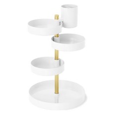 UMBRA 5層旋轉收納架 360度旋轉瓶罐收納 浴室收納, 白金色, 1個