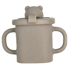 MODU'I BLUEMAMA 幼兒鉑金矽膠熊熊水杯零食杯, 350ml, 玫瑰粉/薄荷綠/摩卡/奶油黃/搪瓷白/清新綠, 1個