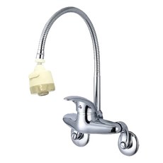 Toppuror 泰浦樂 萬向調整低鉛冷熱壁式 龍頭 銅鍍鉻材質 銀色 台灣製造, 1個