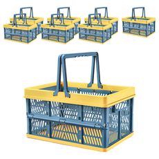 多功能用途可摺疊收納籃, 海洋藍, 小(20 x 30 x 15.5cm), 8個